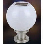 Đèn Trụ Cổng quả cầu năng lượng mặt trời màu inox ZXA-129/200 Ø200