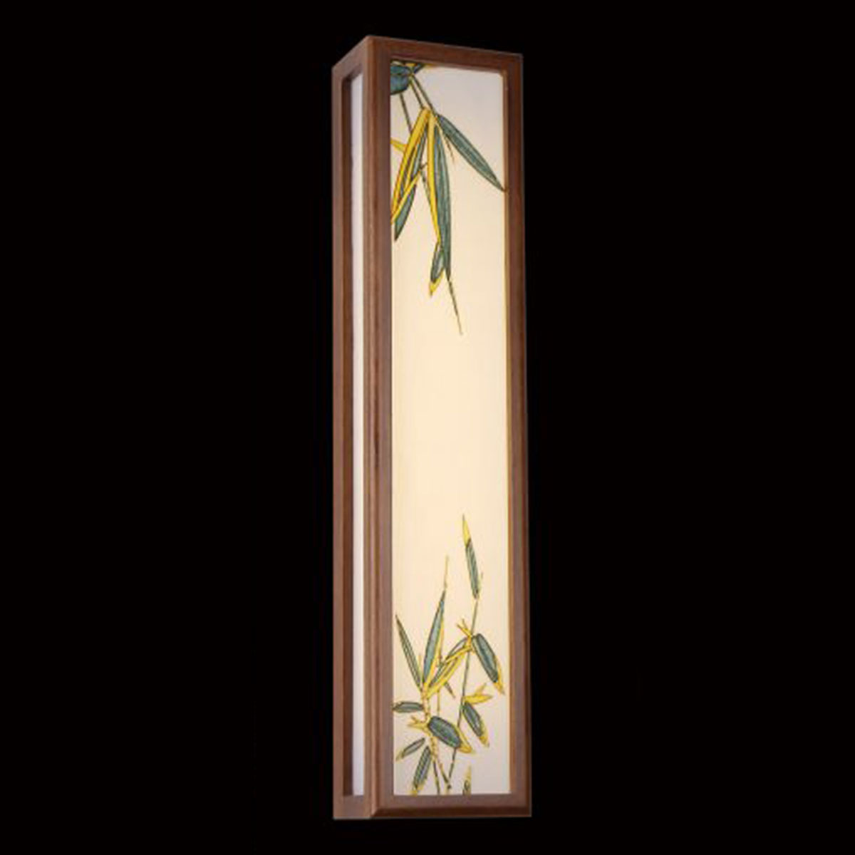 Đèn tường gỗ hình hộp chữ nhật lá trúc KP22-1 911-1 150x100xH680
