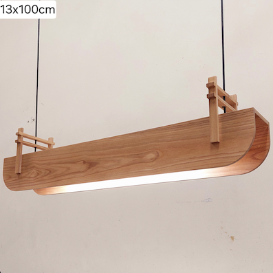 Đèn led treo bằng gỗ dài 10cm cho bàn ăn dài HH105