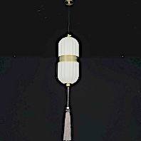 Đèn thả thuỷ tinh lồng đèn phong cách đông dương indochine led 3 màu 20W THD862