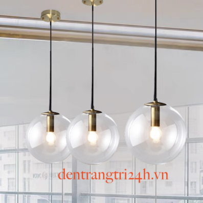 Đèn thả đơn quả cầu thuỷ tinh tròn trong đường kính 20cm THCN 70-18