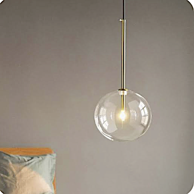 Đèn Thả quả cầu thủy tinh trong đường kính 20cm THCN 160-20