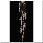 Đèn Thả  thông tầng 24 ống thuỷ tinh K9 dài 2,8 mét TL 651/24 Ø600xH2800