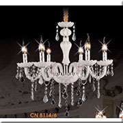 Đèn Chùm đính Pha Lê 6 ngọn nến phong cách tân cổ điển CN 8114/6 Ø600xH550+400