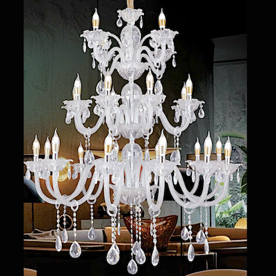 Đèn Chùm Pha Lê 3 tầng 24 ngọn nến đường kính 1.2 mét x dài 1.4 mét 10073