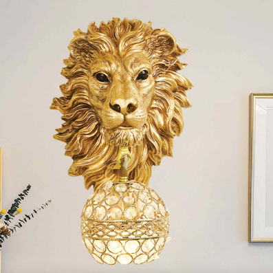 Đèn Tường Cổ Điển sử tử chụp pha lê V 6789 Ø210xH380