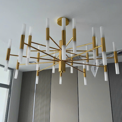 Đèn Chùm tròn xi vàng 20 ống đèn led TTKCD125T40 Ø1000 x H550