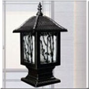 Đèn gắn đầu trụ cổng có mái chùa màu đen TC 9603 Ø200xH350