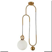 Đèn Thả đảo bếp thân xi vàng 1 quả cầu thuỷ tinh đục TTK72 Ø200