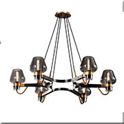 Đèn treo 6 chụp thuỷ tinh màu khói TTK90T6 Ø900