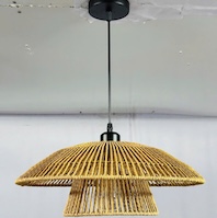 Đèn thả mây đan thủ công 2 chụp đường kính 40cm TTK210