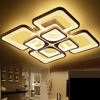 Đèn led vuông 3 màu (gồm 8 hình vuông lớn nhỏ) MT-3613/4+4 Ø600xH120