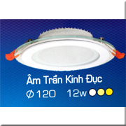 Đèn Led Âm Trần kiếng 1 chế độ sáng 12W HH AK12 Ø120