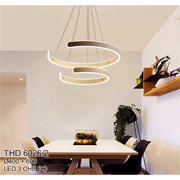 Đèn Thả 2 vòng tròn led vàng CTK5 THD.6026/2 Ø400+600