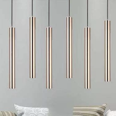 Đèn thả đơn ống dài 60cm màu đồng vàng đèn led cob THD05 Ø30