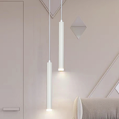 Đèn Thả ống dài 40cm, thân trắng, led COB 5W vàng THD10 Ø40xH400mm