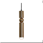 Đèn thả đơn ống led tròn màu đồng nghệ thuật THD06 Ø60xH310