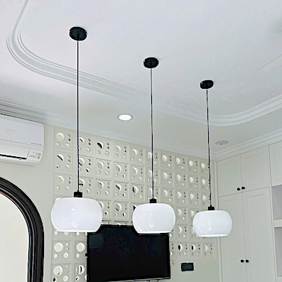 Đèn thả đơn thuỷ tinh trắng đục đường kính 25cm TT49  Ø250