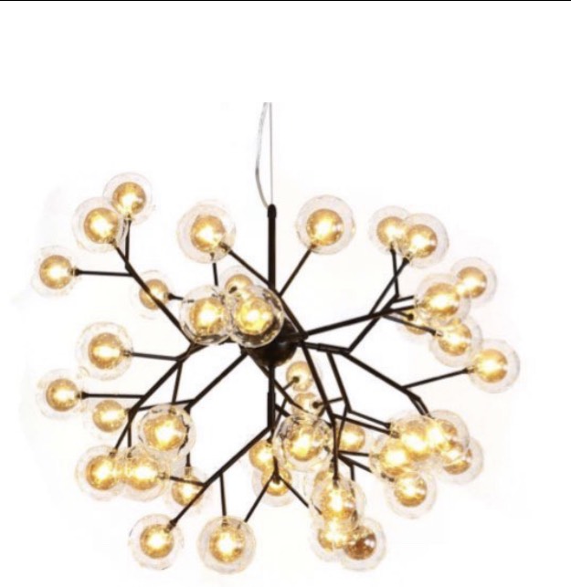 Đèn Chùm 36 bóng led thủy tinh TTK56 Ø720 Đen