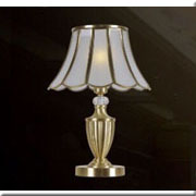 Đèn Bàn Đồng chao thủy tinh ĐBĐ 001 Ø320xH450