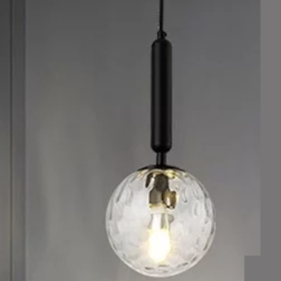 Đèn thả cầu thủy tinh trong thân đen T-568X Ø150