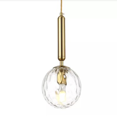 Đèn thả cầu thủy tinh đục thân xi vàng T-569X Ø150