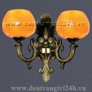 Đèn Tường Đồng 2 chao đá tròn cổ điển VĐ-9154/2 L420xH400
