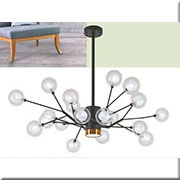 Đèn Chùm 20 bóng cầu thuỷ tinh trắng T-1920/20 Ø900xH600