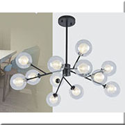 Đèn chùm 12 bóng đèn led cầu thủy tinh T-1065/12 Ø800xH900