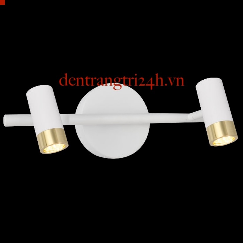 Đèn soi gương, chiếu tranh trắng 2 ống tròn led vàng dài 35cm PT-6270/2A L350