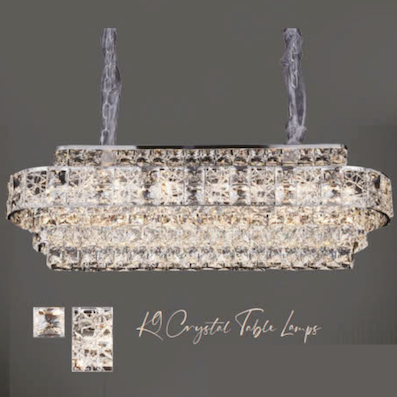 Đèn thả pha lê K9 hình oval dài 1 mét TH-8649