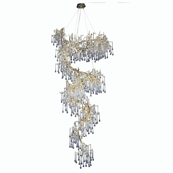 Đèn Thả Thông Tầng thuỷ tinh giọt nước 2 mét đường kính đế 1 mét TH-8024-25