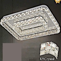 Đèn Mâm Pha Lê chữ nhật dài 1,1 mét x rộng 73cm led 3 màu MO-1262