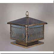 Đèn gắn đầu trụ cổng, đầu trụ, cột hình vuông màu đồng 4 mái cạnh 25cm R6710