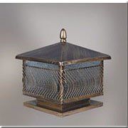 Đèn gắn đầu trụ cổng, đầu trụ, cột hình vuông màu đồng 4 mái cạnh 20cm R6710