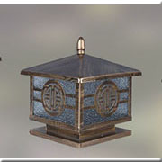 Đèn Trụ Cổng vuông có chữ thọ màu đồng R6711 250x250