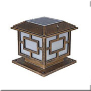 Đèn Trụ Cổng năng lượng mặt trời vuông màu đồng R6713 250x250