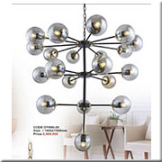 Đèn Chùm 20 bóng thuỷ tinh tròn AU DY090-20 Ø1000x1500