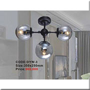 Đèn chùm 3 bóng thuỷ tinh AU DYW-3 350x250