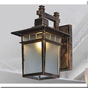 Đèn gắn tường vuông ngoài trời màu đồng cổ điển W-059S W210xH380