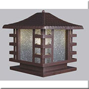 Đèn Trụ Cổng vuông màu đỏ rượu chát cạnh 20cm 6848 200x350