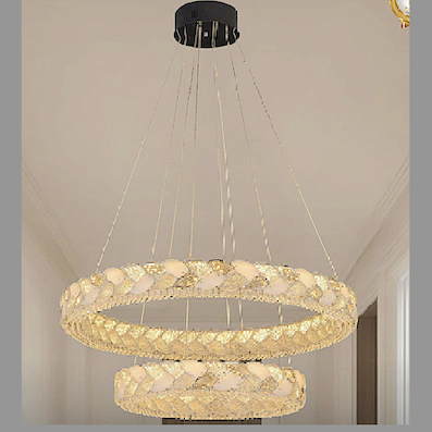 Đèn Thả 2 vòng tròn pha lê led TH-8821 Ø080và 500mm