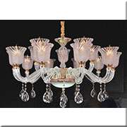Đèn Chùm Pha Lê 15 chao thuỷ tinh bông hoa đường kính 90cm 2002/10+5 Ø900x1000