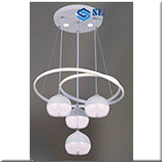 Đèn Thả Bàn Ăn vòng led xoắn + 4 đèn thả 1915 Ø500x1000