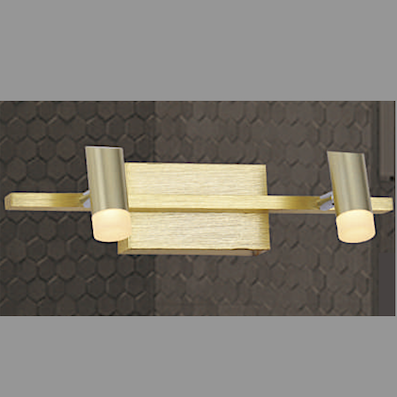 Đèn rọi tranh, rọi gương 2 đèn led thân màu vàng đồng dài 42,5cm 6167-2