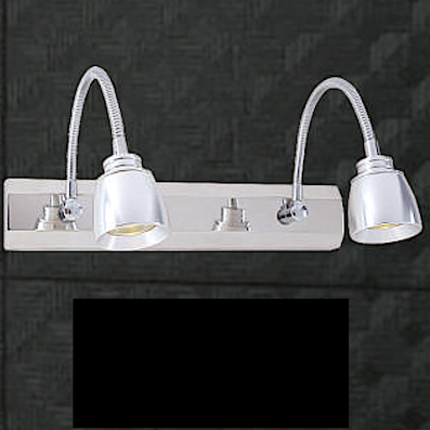Đèn led soi gương, chiếu tranh 2 đèn led lò xo màu bạc dài 46cm  ST-2216-2
