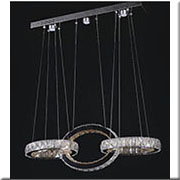 Đèn Thả ngang 3 vòng pha lê móc nhau 7087 Ø300x3