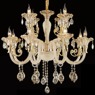 Đèn Chùm Pha Lê 2 tầng 12 ngọn nến 9087/8+4 Ø830x600