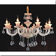 Đèn Chùm Pha Lê 8 ngọn nến chao đá PLN2006/8 Ø700x680
