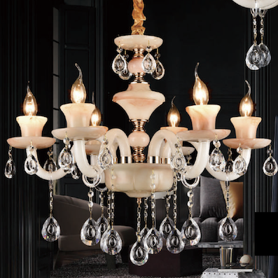 Đèn Chùm Pha Lê 6 ngọn nến cổ điển cho diện tích nhỏ PLN2006/6 Ø600x650